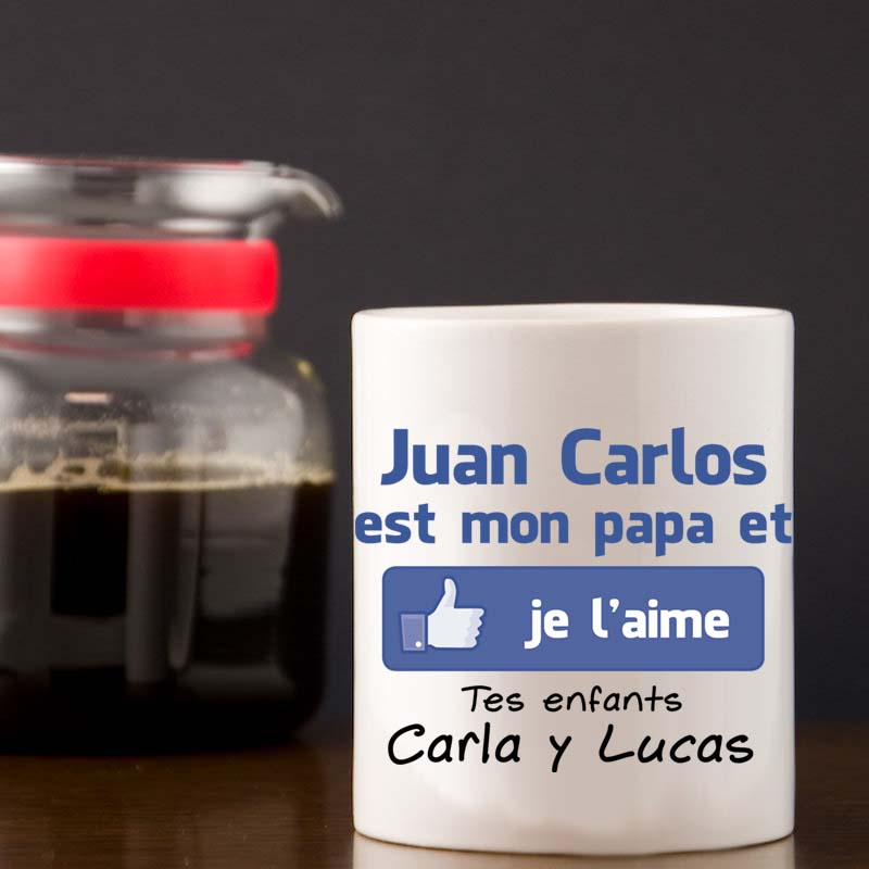 Cadeaux personnalisés: Mugs personnalisés: Tasse personnalisée 'J'aime mon papa'