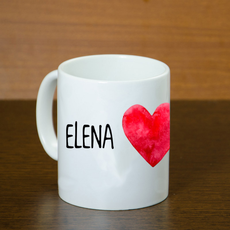 Cadeaux personnalisés: Mugs personnalisés: Mug avec un coeur personnalisé